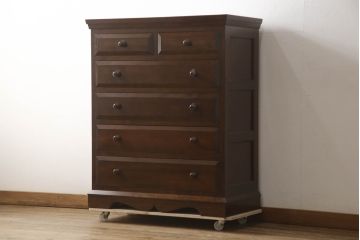 中古　松本民芸家具　シンプルな中に上品さがある#46型ベビータンス(チェスト、引き出し、洋服タンス、収納タンス)(定価約38万5千円)(R-066515)