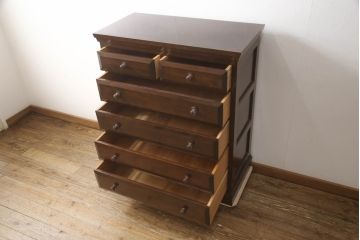 中古　松本民芸家具　シンプルな中に上品さがある#46型ベビータンス(チェスト、引き出し、洋服タンス、収納タンス)(定価約38万5千円)(R-066515)