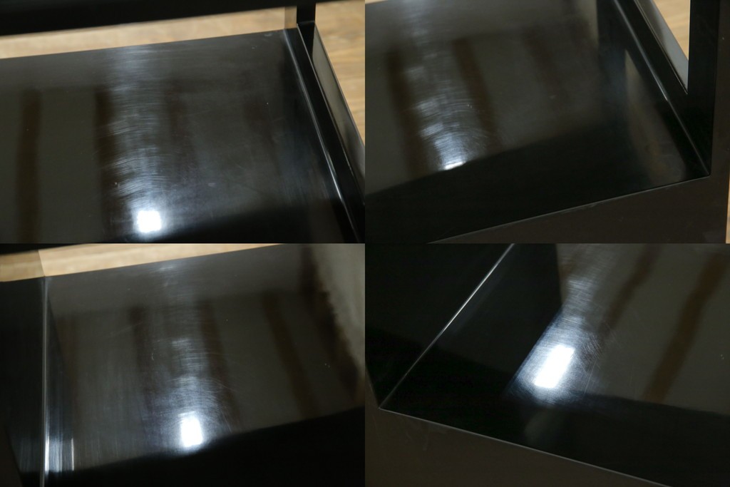 中古　美品!!　輪島塗り　繊細なタッチで描かれた花の意匠が雅な雰囲気を醸し出す茶棚　(R-066527)