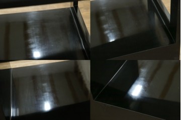 中古　美品!!　輪島塗り　繊細なタッチで描かれた花の意匠が雅な雰囲気を醸し出す茶棚　(R-066527)