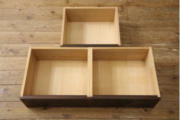 中古　美品!!　軽井沢彫り　和モダンスタイルの空間づくりにぴったりなサイドボード(収納棚、戸棚、飾り棚、サイドキャビネット)(R-066534)