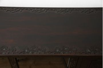 中古　美品!!　軽井沢彫り　和モダンスタイルの空間づくりにぴったりなサイドボード(収納棚、戸棚、飾り棚、サイドキャビネット)(R-066534)