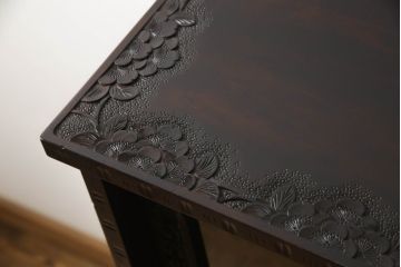 中古　美品!!　軽井沢彫り　和モダンスタイルの空間づくりにぴったりなサイドボード(収納棚、戸棚、飾り棚、サイドキャビネット)(R-066534)