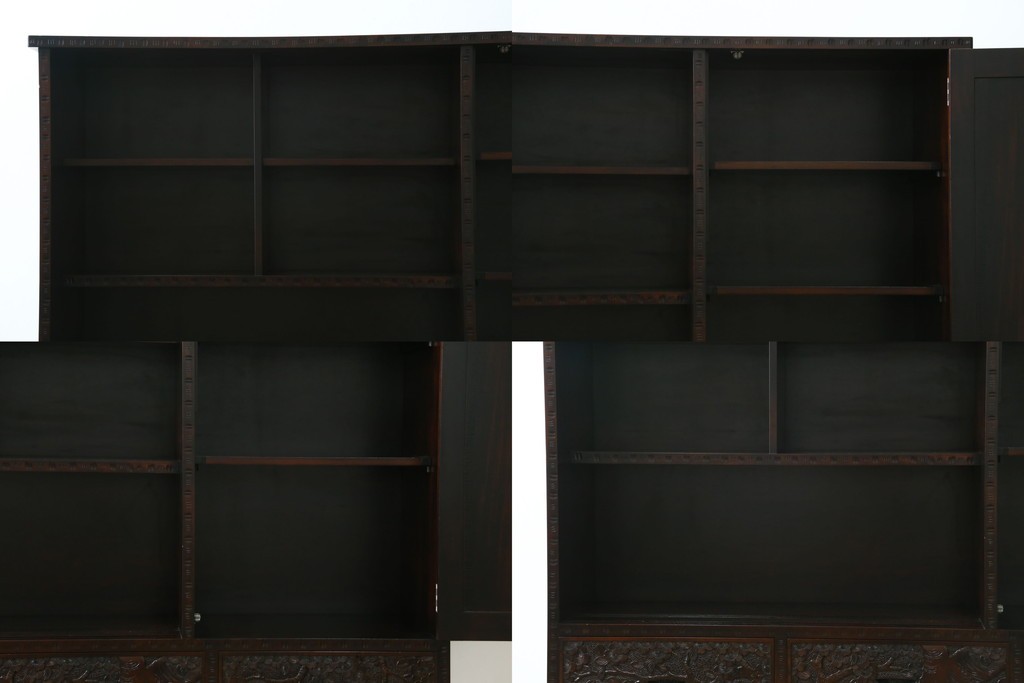 中古　美品!!　軽井沢彫り　和モダンスタイルの空間づくりにぴったりなサイドボード　(R-066534)