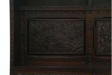 中古　美品!!　軽井沢彫り　和モダンスタイルの空間づくりにぴったりなサイドボード　(R-066534)