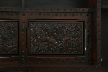 中古　美品!!　軽井沢彫り　和モダンスタイルの空間づくりにぴったりなサイドボード　(R-066534)