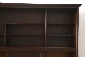 和製ビンテージ　絶版品!!　北海道民芸家具　見せる収納におすすめ!!シックな色合いのサイドボード(茶棚、飾り棚、サイドキャビネット、収納棚、戸棚、ヴィンテージ)(R-066535)