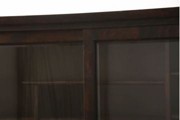 和製ビンテージ　絶版品!!　北海道民芸家具　見せる収納におすすめ!!シックな色合いのサイドボード(茶棚、飾り棚、サイドキャビネット、収納棚、戸棚、ヴィンテージ)(R-066535)
