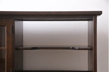 和製ビンテージ　希少デザイン!!　北海道民芸家具　和モダンなお部屋におすすめのサイドボード(食器棚、茶棚、茶箪笥、サイドキャビネット、収納棚、戸棚、ヴィンテージ)(R-066543)