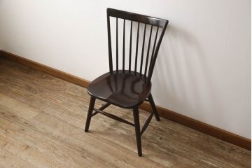 中古　松本民芸家具　シンプルで上品な佇まいのNC型チェア(ダイニングチェア、椅子、イス、板座チェア)(R-066571)