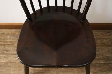 中古　松本民芸家具　シンプルで上品な佇まいのNC型チェア(ダイニングチェア、椅子、イス、板座チェア)(R-066571)