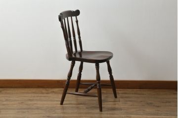 中古　松本民芸家具　上品な佇まいが魅力のSP型スピンドルチェア(板座チェア、椅子、イス、ダイニングチェア)(R-066576)