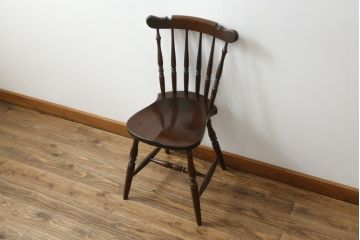 中古　松本民芸家具　上品な佇まいが魅力のSP型スピンドルチェア(板座チェア、椅子、イス、ダイニングチェア)(R-066576)