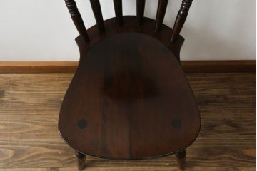 中古　松本民芸家具　上品な佇まいが魅力のSP型スピンドルチェア(板座チェア、椅子、イス、ダイニングチェア)(R-066576)
