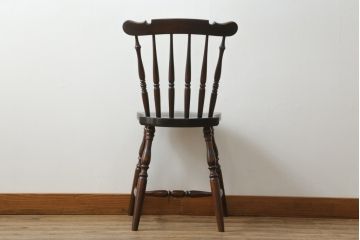 中古　松本民芸家具　上品な佇まいが魅力のSP型スピンドルチェア(板座チェア、椅子、イス、ダイニングチェア)(R-066576)