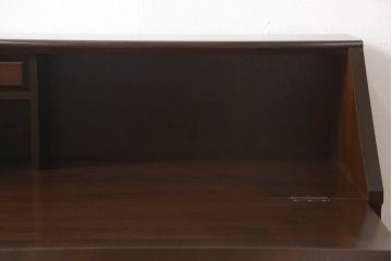 中古　松本民芸家具　H型　ボールフットが特徴的なライティングビューロー(簿記机、ワークデスク、在宅ワーク、在宅用デスク、サイドチェスト、引き出し)(定価約42万円)(R-066580)