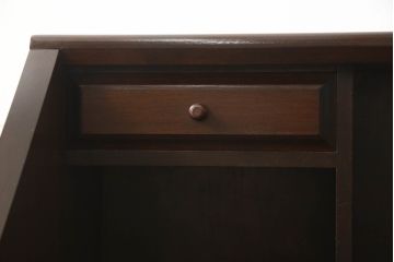 中古　松本民芸家具　H型　ボールフットが特徴的なライティングビューロー(簿記机、ワークデスク、在宅ワーク、在宅用デスク、サイドチェスト、引き出し)(定価約42万円)(R-066580)