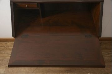 中古　松本民芸家具　H型　ボールフットが特徴的なライティングビューロー(簿記机、ワークデスク、在宅ワーク、在宅用デスク、サイドチェスト、引き出し)(定価約42万円)(R-066580)