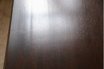 中古　松本民芸家具　H型　ボールフットが特徴的なライティングビューロー(簿記机、ワークデスク、在宅ワーク、在宅用デスク、サイドチェスト、引き出し)(定価約42万円)(R-066580)