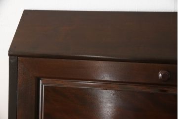 中古　松本民芸家具　H型　ボールフットが特徴的なライティングビューロー(簿記机、ワークデスク、在宅ワーク、在宅用デスク、サイドチェスト、引き出し)(定価約42万円)(R-066580)