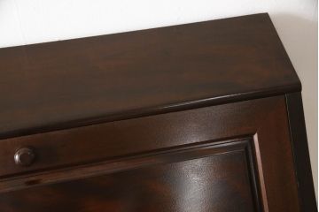 中古　松本民芸家具　H型　ボールフットが特徴的なライティングビューロー(簿記机、ワークデスク、在宅ワーク、在宅用デスク、サイドチェスト、引き出し)(定価約42万円)(R-066580)