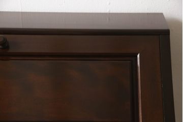 中古　松本民芸家具　H型　ボールフットが特徴的なライティングビューロー(簿記机、ワークデスク、在宅ワーク、在宅用デスク、サイドチェスト、引き出し)(定価約42万円)(R-066580)