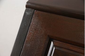 中古　松本民芸家具　H型　ボールフットが特徴的なライティングビューロー(簿記机、ワークデスク、在宅ワーク、在宅用デスク、サイドチェスト、引き出し)(定価約42万円)(R-066580)