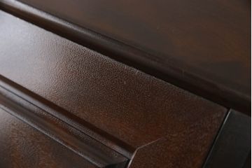 中古　松本民芸家具　H型　ボールフットが特徴的なライティングビューロー(簿記机、ワークデスク、在宅ワーク、在宅用デスク、サイドチェスト、引き出し)(定価約42万円)(R-066580)