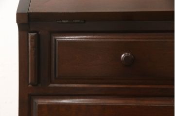 中古　松本民芸家具　H型　ボールフットが特徴的なライティングビューロー(簿記机、ワークデスク、在宅ワーク、在宅用デスク、サイドチェスト、引き出し)(定価約42万円)(R-066580)