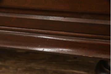 中古　松本民芸家具　H型　ボールフットが特徴的なライティングビューロー(簿記机、ワークデスク、在宅ワーク、在宅用デスク、サイドチェスト、引き出し)(定価約42万円)(R-066580)