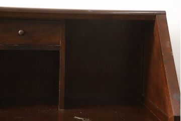 中古　松本民芸家具　希少モデル　格子模様が特徴的なK型ライティングビューロー(ワークデスク、在宅ワーク用、在宅用、簿記机、収納棚、戸棚)(R-066583)