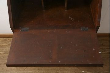 中古　松本民芸家具　希少モデル　格子模様が特徴的なK型ライティングビューロー(ワークデスク、在宅ワーク用、在宅用、簿記机、収納棚、戸棚)(R-066583)