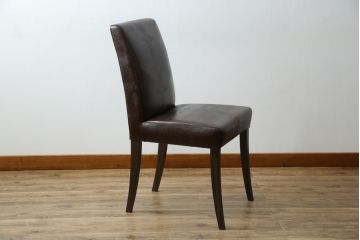 中古　美品　FENDI CASA(フェンディ カーサ)　本革　シンプルながら洗練された佇まいが魅力のダイニングチェア(椅子、イス、レザーチェア)(R-066586)