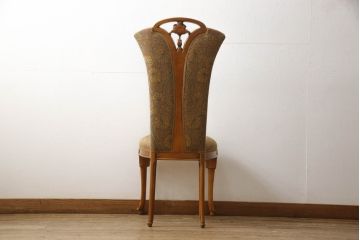 中古　美品　高級ブランド家具　CLイタリア(CLItalia)社　気品あふれる優雅なデザインが魅力のダイニングチェア(サロンチェア、ハイバックチェア、椅子、イス)(定価約55万円)(R-066587)