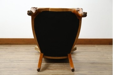 中古　美品　高級ブランド家具　CLイタリア(CLItalia)社　気品あふれる優雅なデザインが魅力のダイニングチェア(サロンチェア、ハイバックチェア、椅子、イス)(定価約55万円)(R-066587)
