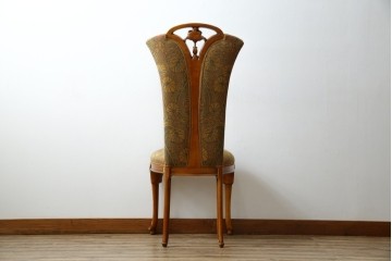 中古　美品　高級ブランド家具　CLイタリア(CLItalia)社　気品あふれる優雅なデザインが魅力のダイニングチェア(サロンチェア、ハイバックチェア、椅子、イス)(定価約55万円)(R-066587)