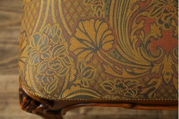 中古　美品　高級ブランド家具　CLイタリア(CLItalia)社　気品あふれる優雅なデザインが魅力のダイニングチェア(サロンチェア、ハイバックチェア、椅子、イス)(定価約55万円)(R-066587)