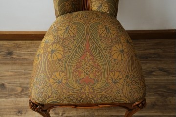 中古　美品　高級ブランド家具　CLイタリア(CLItalia)社　気品あふれる優雅なデザインが魅力のダイニングチェア(サロンチェア、ハイバックチェア、椅子、イス)(定価約55万円)(R-066587)