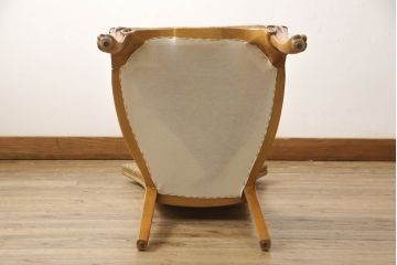 中古　美品　高級ブランド家具　CLイタリア(CLItalia)社　気品あふれる優雅なデザインが魅力のダイニングチェア(サロンチェア、ハイバックチェア、椅子、イス)(定価約55万円)(R-066588)