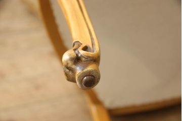 中古　美品　高級ブランド家具　CLイタリア(CLItalia)社　気品あふれる優雅なデザインが魅力のダイニングチェア(サロンチェア、ハイバックチェア、椅子、イス)(定価約55万円)(R-066588)