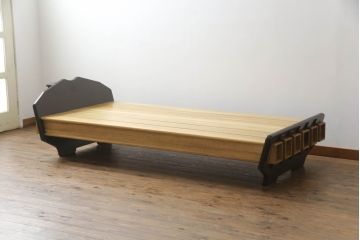 中古　希少!!　絶版モデル　星野民芸家具(星野民藝)　木殿(KIDEN)　桐材　こだわりの寝室づくりにおすすめなベッドフレーム(シングル)(R-066589)
