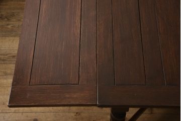 イギリスアンティーク　オーク材　ツイストレッグが特徴的なドローリーフテーブル(ダイニングテーブル、エクステンションテーブル、4人掛け、6人掛け、食卓、英国)(R-066596)