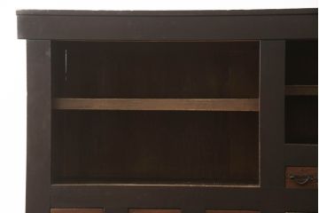 和製アンティーク　希少サイズ!!　重厚感のある佇まいが魅力の五尺水屋箪笥(食器棚、収納棚、重ね戸棚、時代箪笥、茶箪笥、キャビネット)(R-066597)