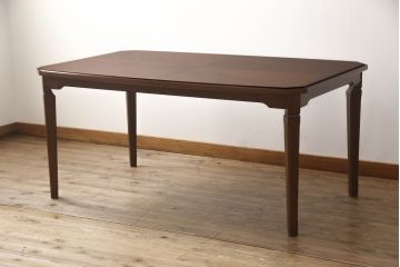 中古　美品　マルニ木工(MARUNI)　地中海シリーズ　シックな色合いが上品なダイニングテーブル150(4人掛け、6人掛け、食卓)(定価約19万円)(R-066602)