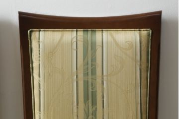 中古　美品　マルニ木工(MARUNI)　地中海シリーズ　カンヌ　クラシカルなデザインのファブリックがお洒落なダイニングチェア2脚セット(椅子、イス)(定価2脚で約16万円)(R-066603)
