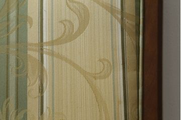 中古　美品　マルニ木工(MARUNI)　地中海シリーズ　カンヌ　クラシカルなデザインのファブリックがお洒落なダイニングチェア2脚セット(椅子、イス)(定価2脚で約16万円)(R-066603)