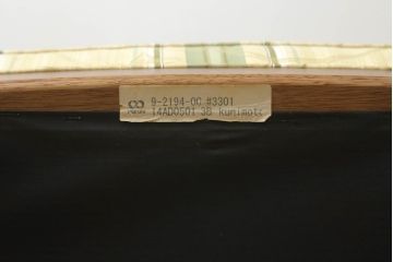 中古　美品　マルニ木工(MARUNI)　地中海シリーズ　カンヌ　クラシカルなデザインのファブリックがお洒落なダイニングチェア2脚セット(椅子、イス)(定価2脚で約16万円)(R-066603)