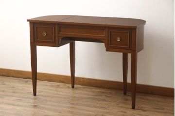 中古　DREXEL HERITAGE(ドレクセルヘリテイジ)　Triune(トライユン)　デスクとしても使える格納式ミラー付きドレッサー(化粧台、鏡台、ワークデスク、在宅用、在宅ワーク用、机)(定価約42万円)(R-066607)