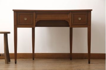 中古　DREXEL HERITAGE(ドレクセルヘリテイジ)　Triune(トライユン)　デスクとしても使える格納式ミラー付きドレッサー(化粧台、鏡台、ワークデスク、在宅用、在宅ワーク用、机)(定価約42万円)(R-066607)