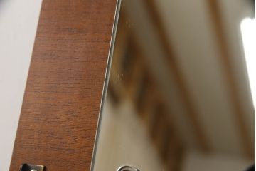 中古　DREXEL HERITAGE(ドレクセルヘリテイジ)　Triune(トライユン)　デスクとしても使える格納式ミラー付きドレッサー(化粧台、鏡台、ワークデスク、在宅用、在宅ワーク用、机)(定価約42万円)(R-066607)